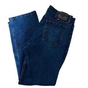 Wrangler Jeans Relaxed Fit Dark‎ Wash Denim Pants Classic Mens Size 34x32
